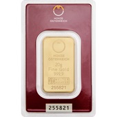 Gold bar 20 g - Austrian Mint