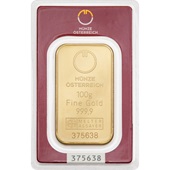Gold bar 100 g - Austrian Mint