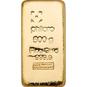 Gold bar 500 g cast - philoro