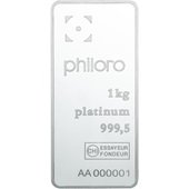 Platinum bar 1000 g cast - philoro