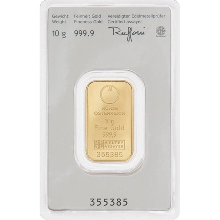 Gold bar 10 g - Austrian Mint