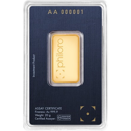 Gold bar 20 g - philoro