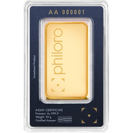 Gold bar 50 g - philoro