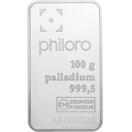 Palladium bar 100 g - philoro
