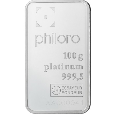 Platinum bar 100 g - philoro