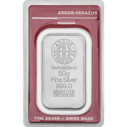 Silver bar 50g - Argor Heraeus 
